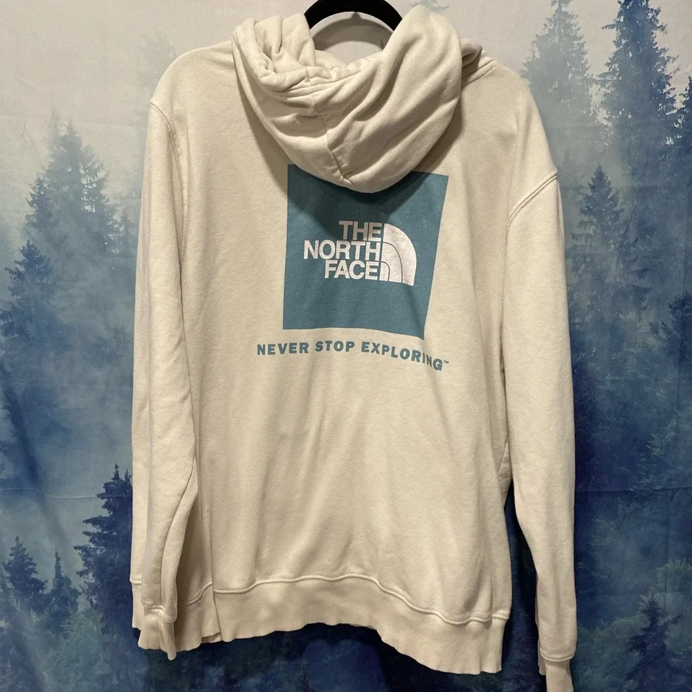 The North Face Hoodie Mens XL White Pullover Back Graphic Cotton Blend - Picture 6 of 9